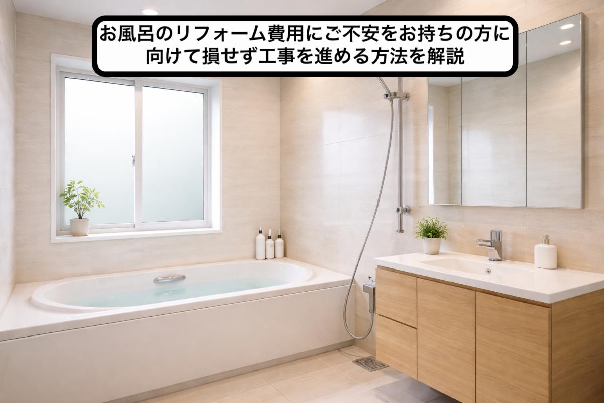 お風呂のリフォーム費用にご不安をお持ちの方に向けて損せず工事を 