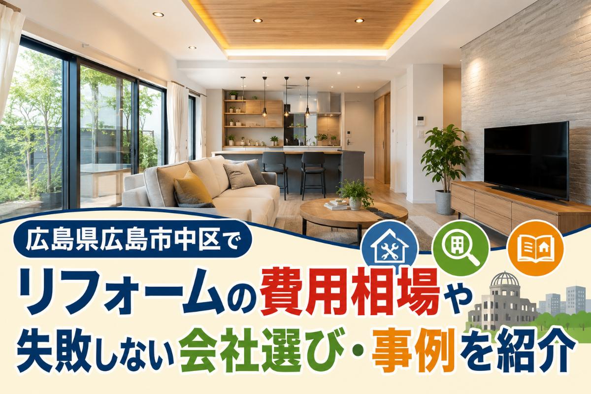 広島県広島市中区でリフォームの費用相場や失敗しない会社選び・事例を紹介