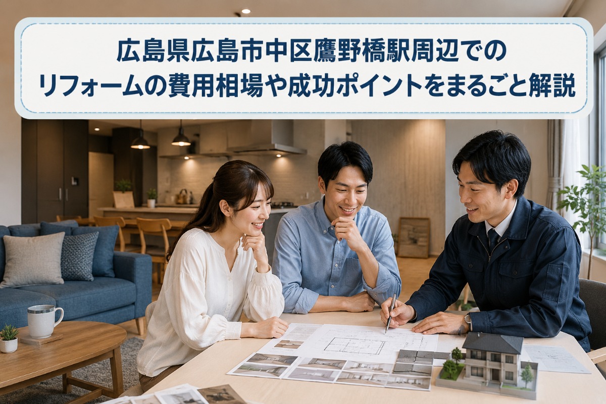 広島県広島市中区鷹野橋駅周辺でのリフォームの費用相場や成功ポイントをまるごと解説